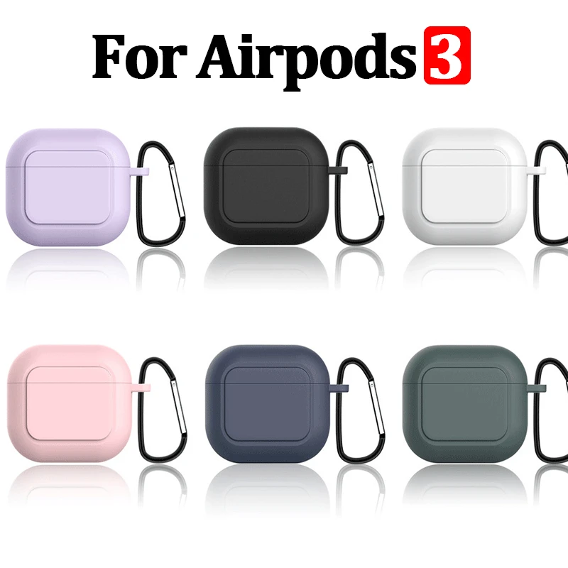 

Liquid Silicone Protective Case for Apple Airpods 3 Wireless Earphone Soft Cover with Hook for AirPods 3 Headphone Accessories