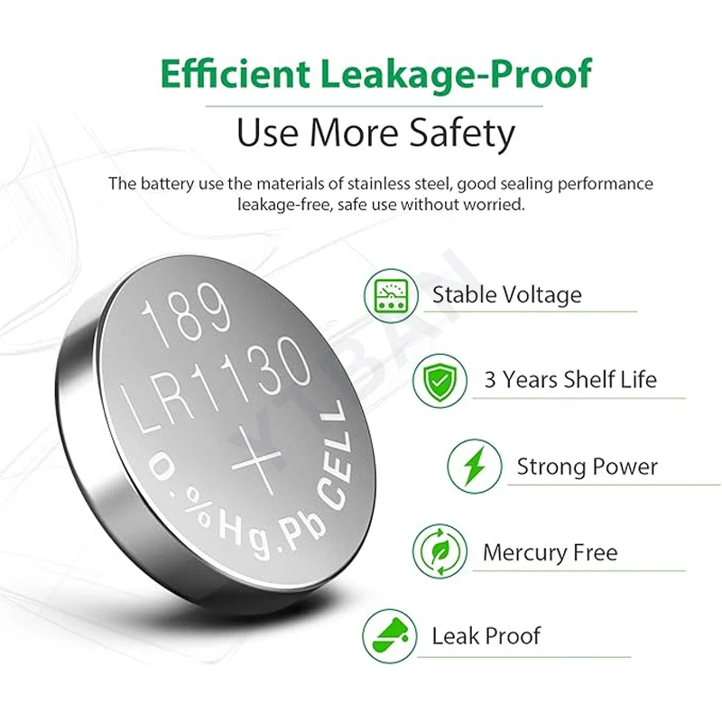 Кнопочная батарейка 10-30x LR1130 AG10 389A 188 LR54 1 5 в