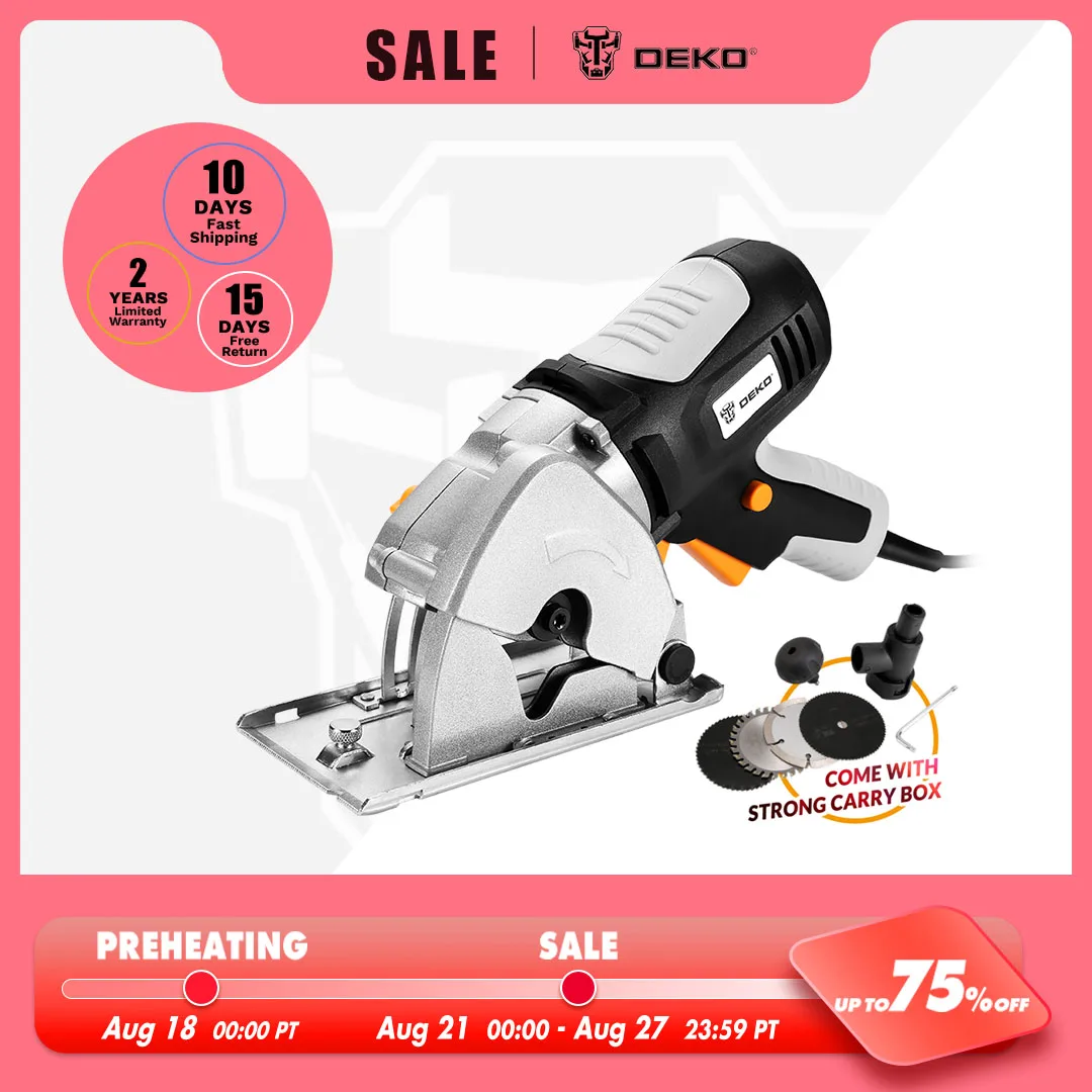 DEKO 85mm Mini Electric Circular Saw Power Tools with Safe D