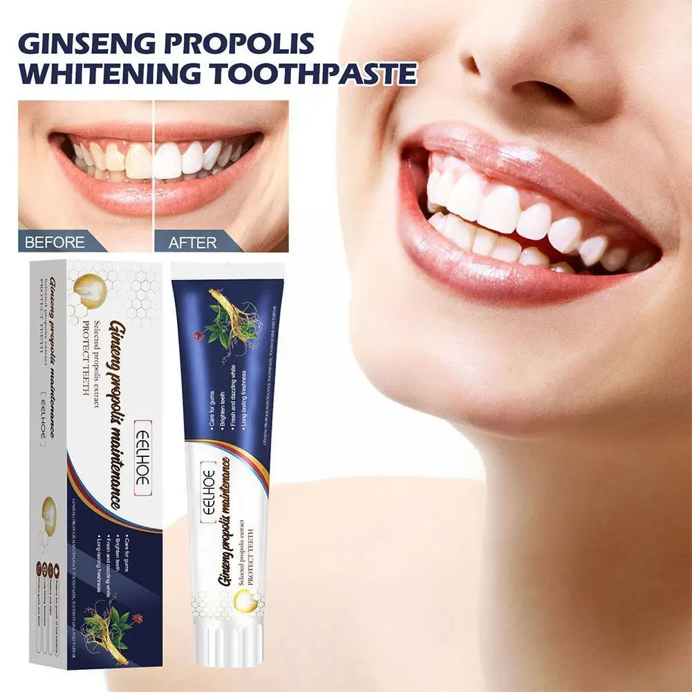 

100g Ginseng Propolis Repair ToothpasteToothpaste Cleans Stains Removes Breath And Whitens Tartar Fresh Gum Teeth Bad Care U9O7