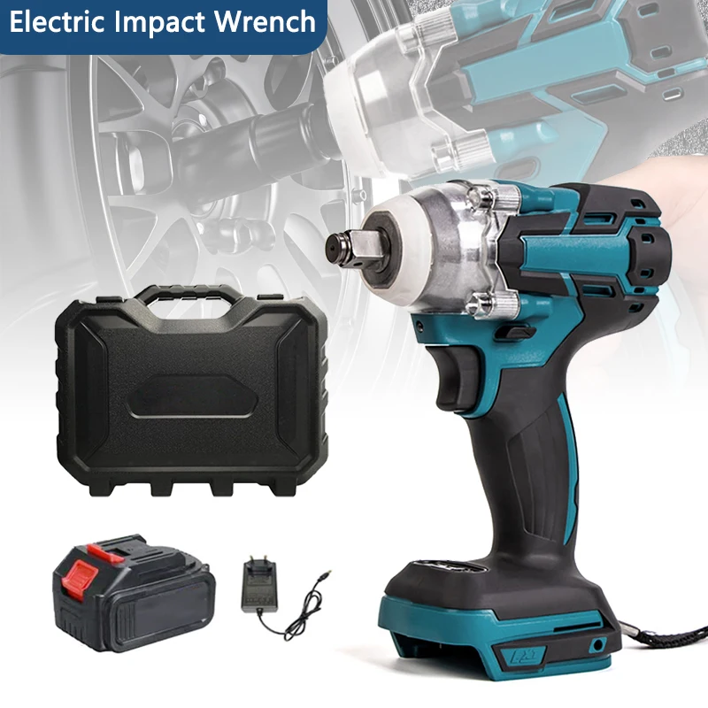 Electric Impact Wrench Brushless Motor Strong Torque 30000Amh Li-ion Battery LED Light Cordless Wrench Impact for Car Tires Tool