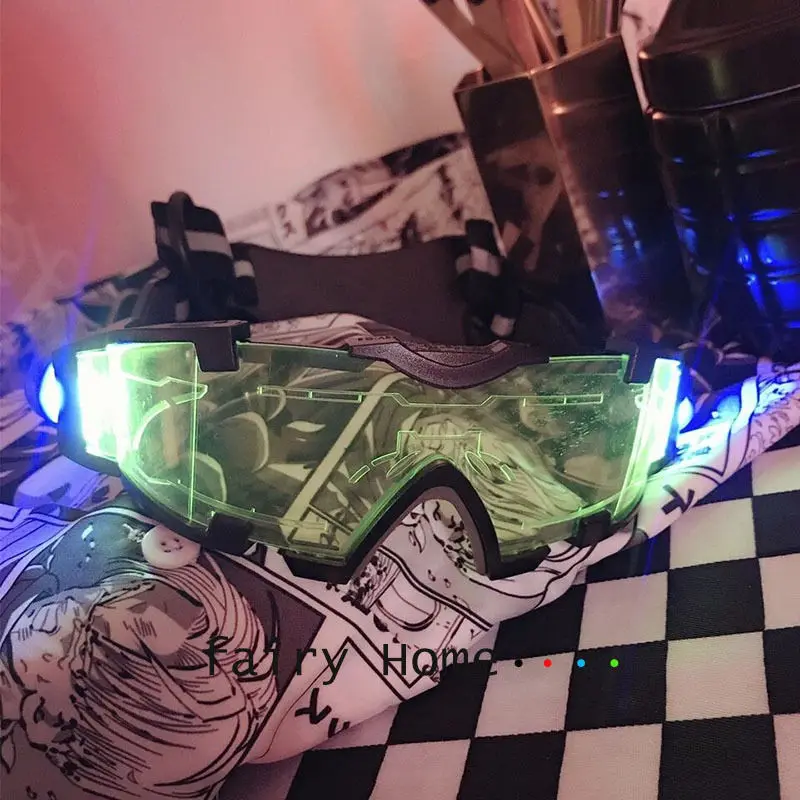 

Disney Super Fire cosplay Night Vision Goggles Bicycle Glass Safety OpticsLEDCool Luminous Disco Jumping Glasses