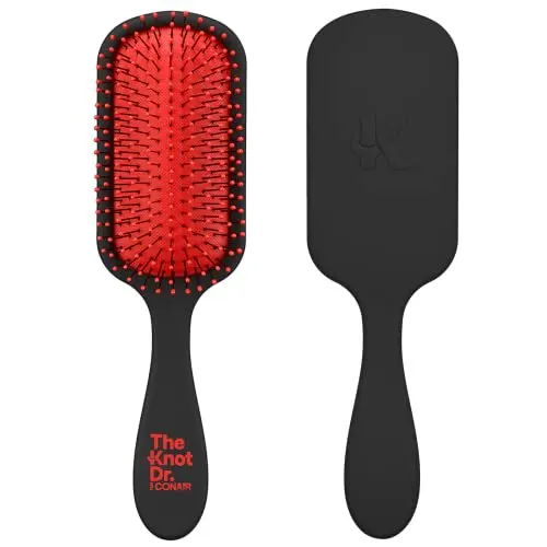

The Knot Dr. for Conair Hair Brush and Dry Detangler with Storage Case Removes Knots and Tangles For All Hair Types Red Tie