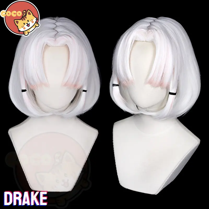 

CoCos Game NIKKE Drake Cosplay Wig Game Cos Nikke The Goddess of Victory Cosplay Drake Cosplay Pink Highlights Short Hair
