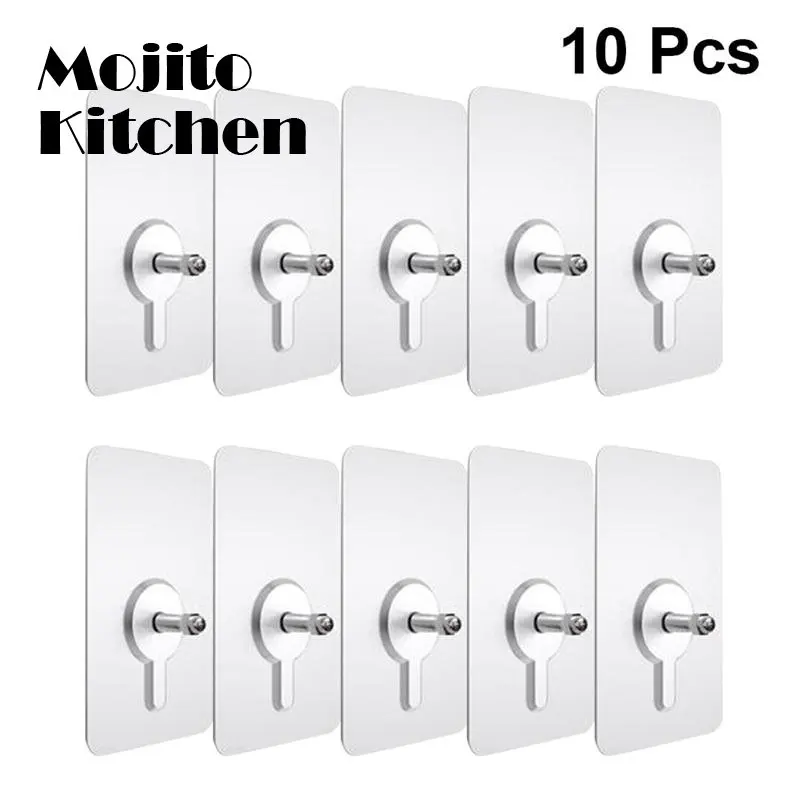 10Pcs Picture Hanging Kit Punch-Free Adesivi A Vite Antitraccia Gancio Per Foto Da Parete Gancio Invisibile Per Cartongesso A Parete Rigida Senza Trac