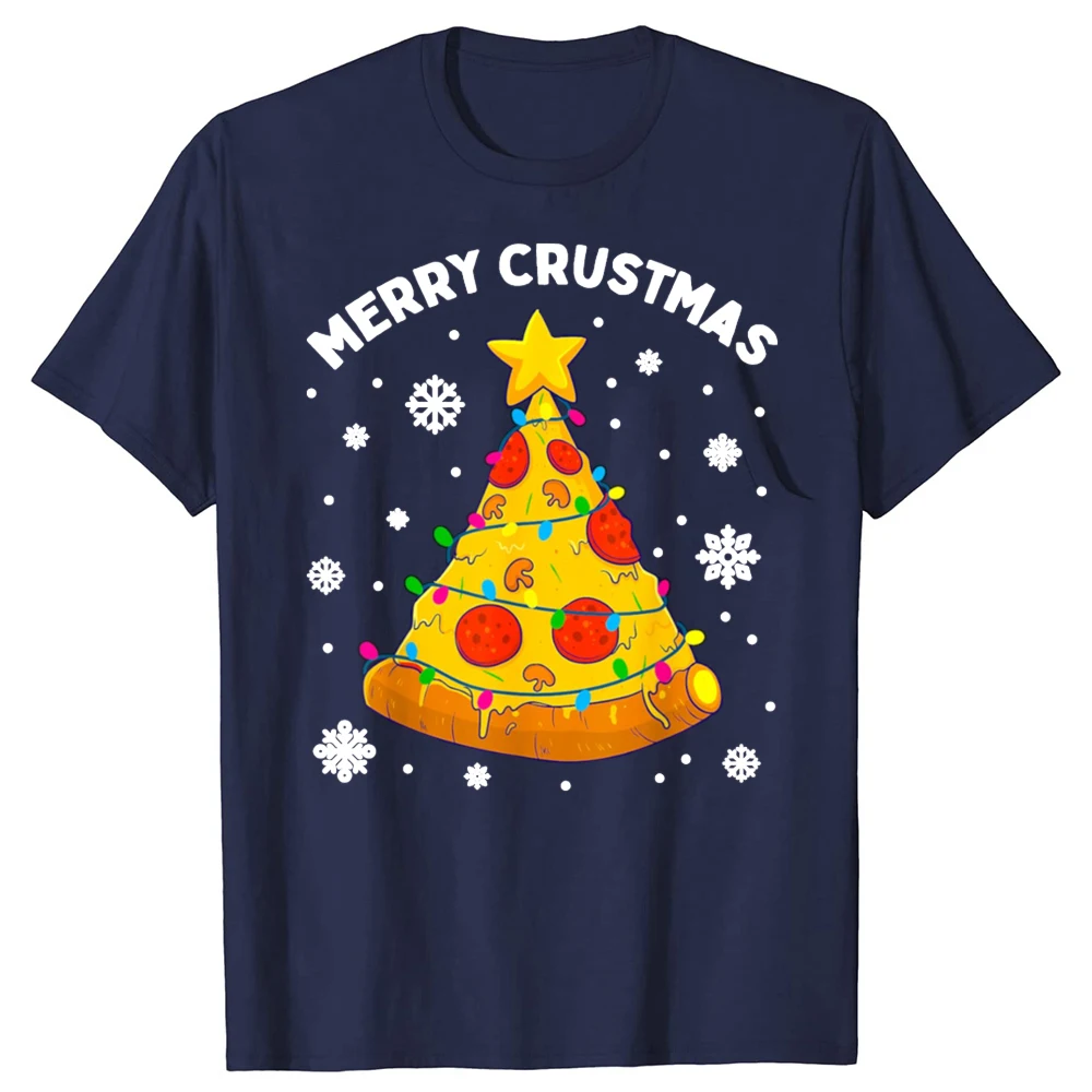 Забавные футболки с рождественским рисунком Веселая рождественская пицца