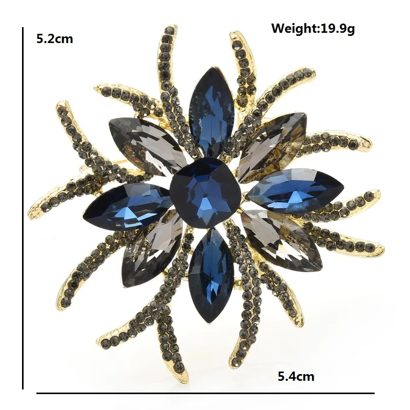 Wuli&ampbaby броши с хрустальными цветами для женщин женские 2 цвета элегантные цветы