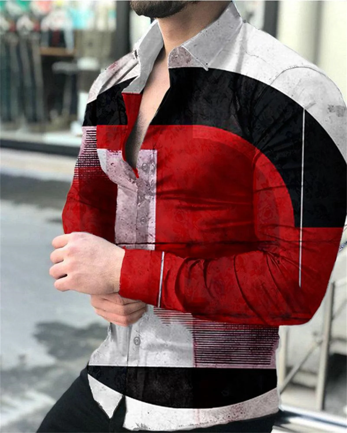 

Men's Fall 2022 Fashion Luxury Shirts Casual Slim Long Sleeve Men's Paisley Print Shirts Camisa Social Masculina Prom Party Fash