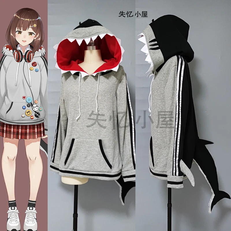 

Anime VirtuaReal Nanami Cosplay Costume Informal Dress Cute Shark Hoodie Activity Party Role Play Clothing Custom Make
