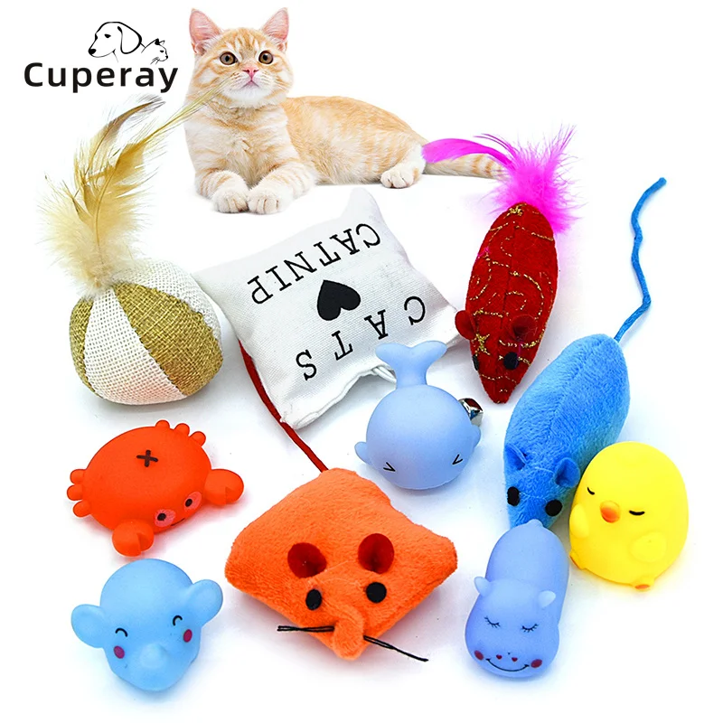 

10 шт., набор игрушек для кошек, кошачья мята, плюшевая мышь, звук, резиновый мяч, игрушка, кошка, моляр, укус, ловля, игрушка для котенка, товары ...