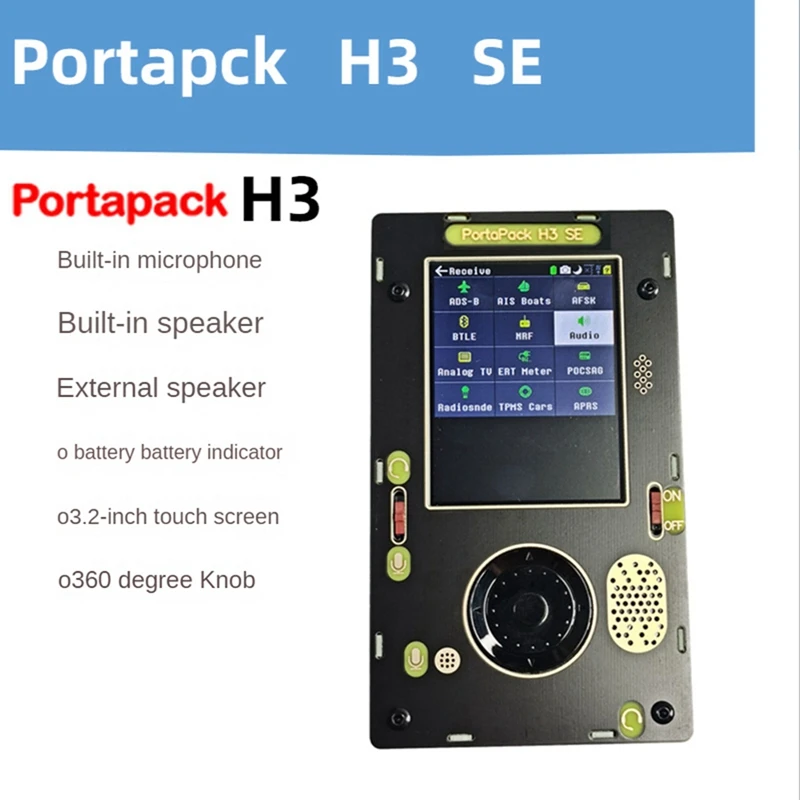 

3.2 Inch Touch Screen Portapack H3 SE+For Hackrf 1Mhz-6Ghz SDR Radio Receiver Built-In Barometer Compass GPS Receiver