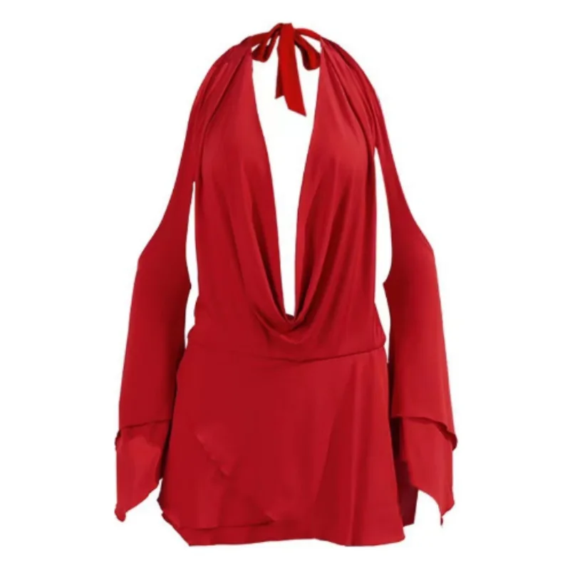 Европейское и американское сексуальное уличное платье с глубоким V-образным