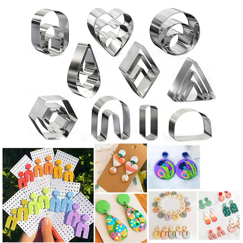 

Stainless Steel Polymer Clay Earring Cutters Baking Mould Cookie Cutter DIY Craft Kitchen Baking Designer Jewelry Making Cake