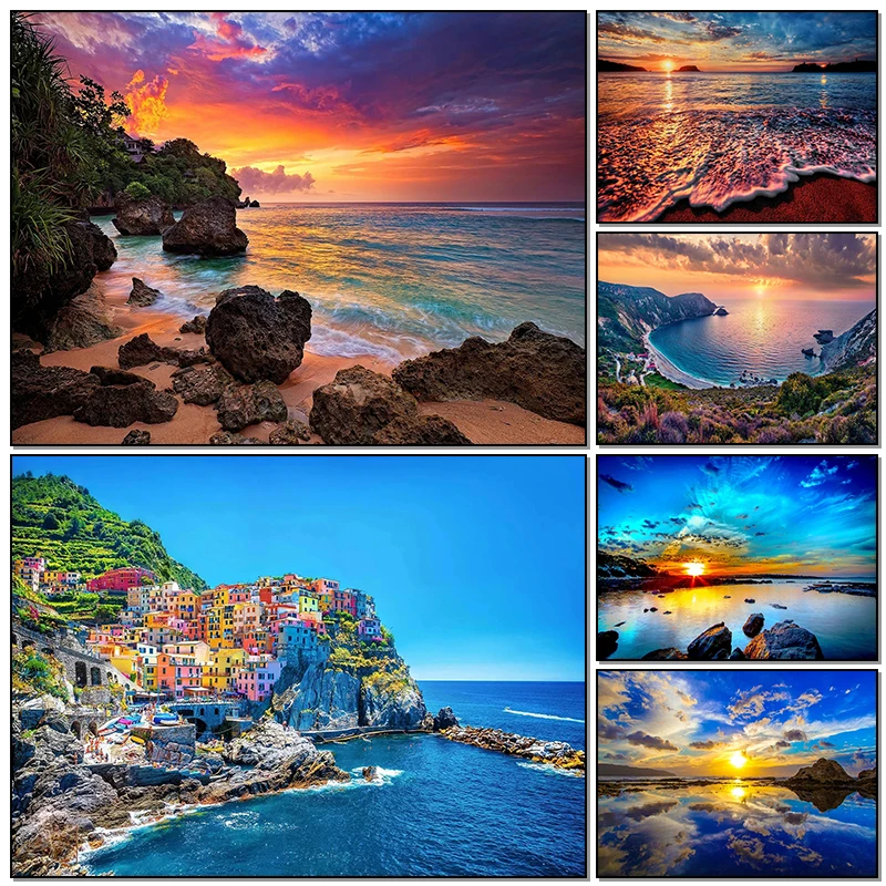 Фото Пейзаж, картины на холсте, Гавайи, пляж, пейзаж, закат, море, фотографии, настенный художественный постер и принты для комнаты, домашний декор, без рамки №1