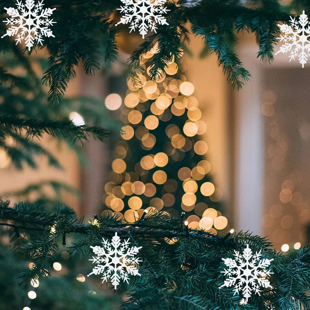 

6 Pcs Christmas Decorations Party Pendant Hanging Ornaments Tree Plastic Snowflake Pendants