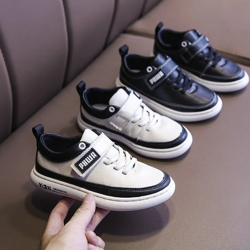 Дышащая обувь из натуральной кожи 1 пара детские кроссовки спортивная дешевая