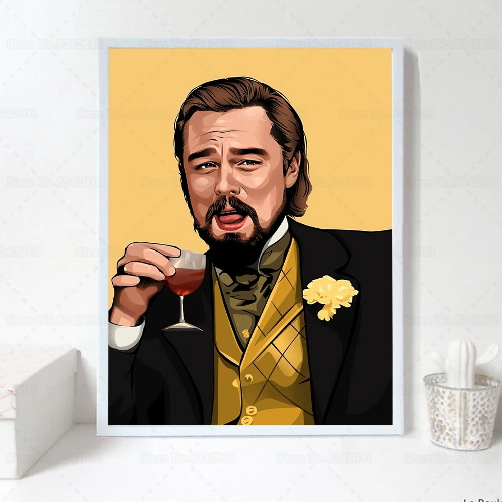 Кельвин Кэнди Лео Смеющийся плакат Джанго мем забавная Картина на холсте по