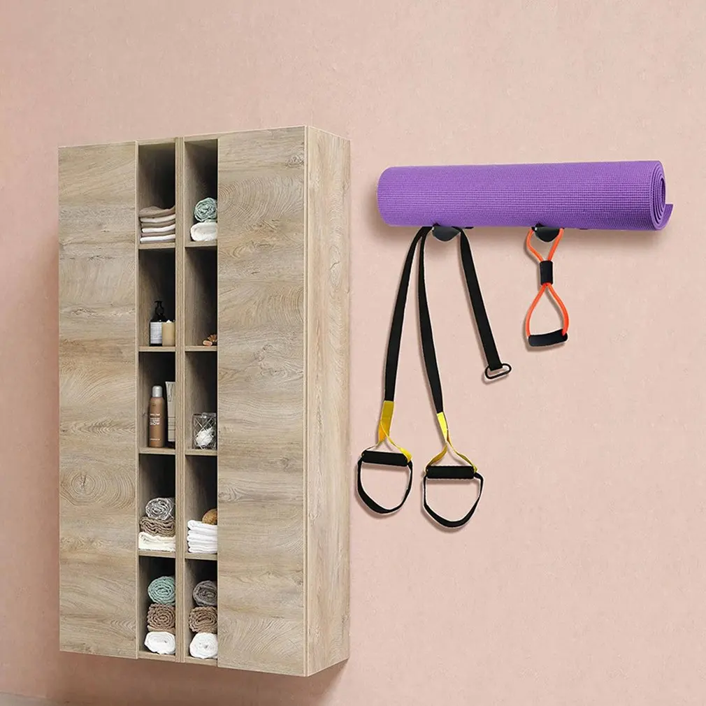 

1 Set Yoga Mat Rack Wall Mounted Anti-deform Acrylic Exercise Yoga Mat Organizer Rack Hanging Exercise Mat Rack for Home