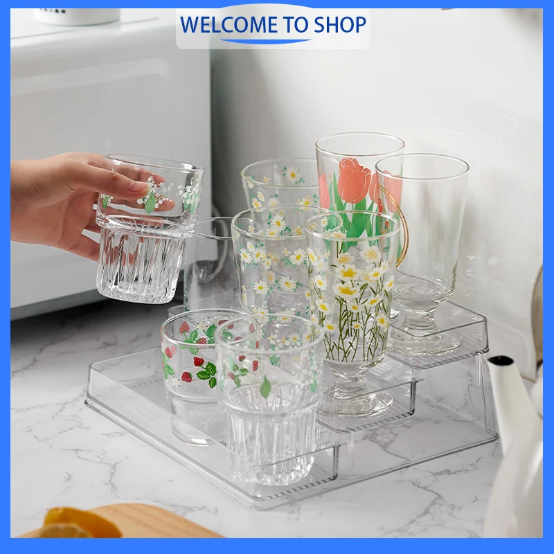 

Kitchen Storage Box Tea Ladder Cup Holder Art Design Drinkware Organizer Cup Nail Polish Storage Rack Nail Shop Storage Rack