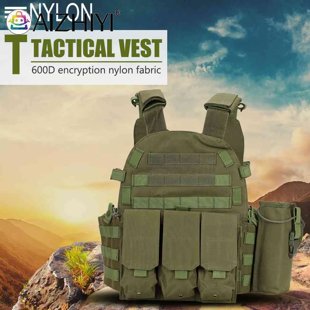 

Nylon Hunting Vest Multi-Functional Camouflage Molle Webbed Gear Vest Adjustable Men Women Combat Equipment for Outdoor Cycling