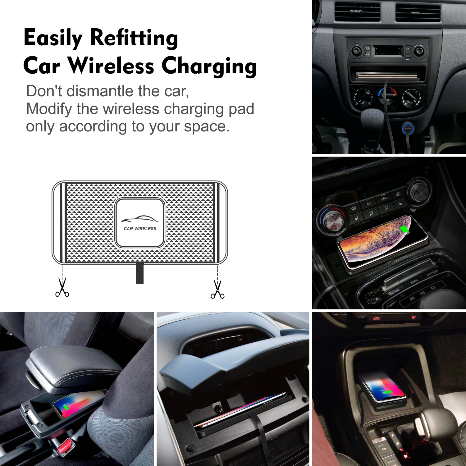 c1 qi wireless car charger pad for iphone 12 pro max fast quick wireless charger car 15w 10w 7 5w storage drawer free global shipping