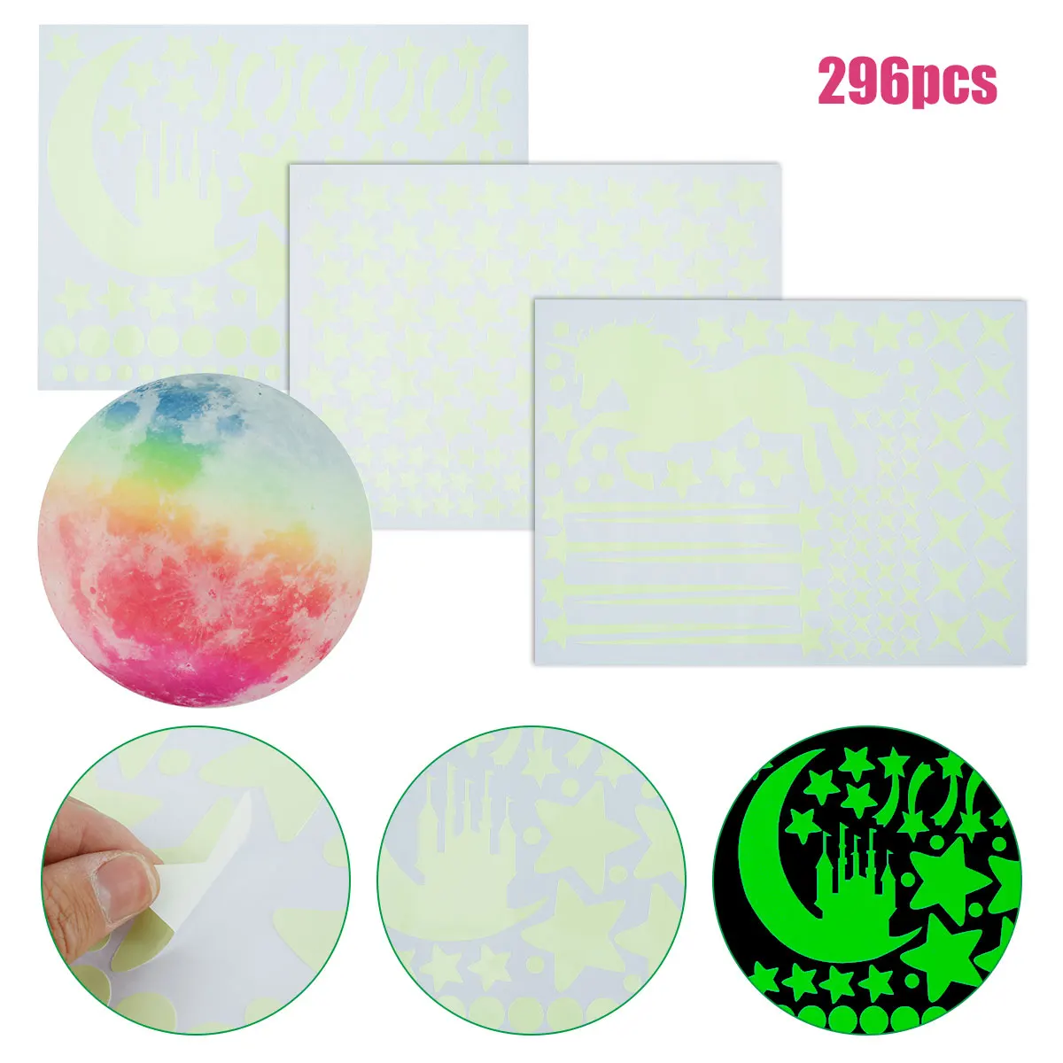 

296 шт., водонепроницаемые 3D-наклейки на стену