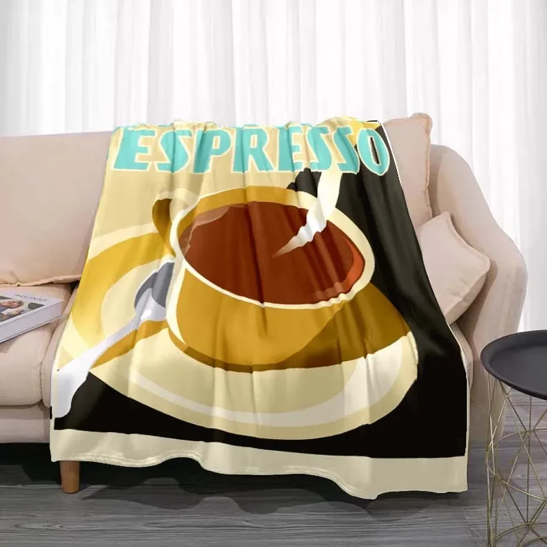 

Кофейный плакат, фланелевое одеяло с принтом, приятное одеяло в повседневном стиле, постельное белье для дивана, путешествия, туризма, одеяла для пикника, для друзей и семьи