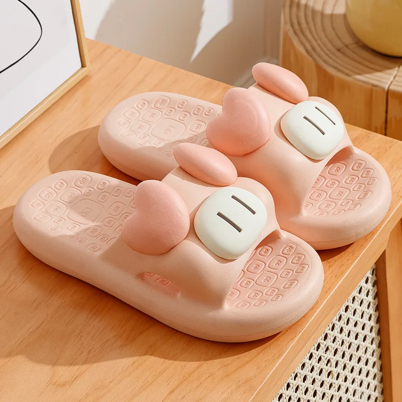 Women Summer Dairy Cattle Slippers Thick Massage Bottom Slides Home Anti-Slip Bathroom EVA Slippers Couples Campus Beach Sandals