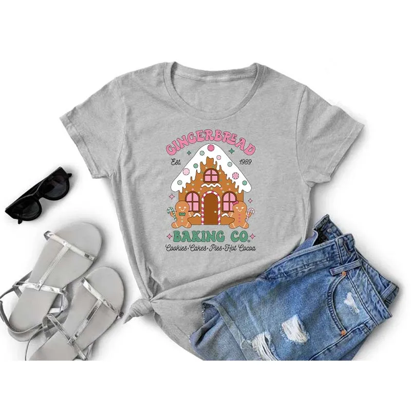 Рождественская железная нашивка с принтом футболки капюшоном серия пряников дом