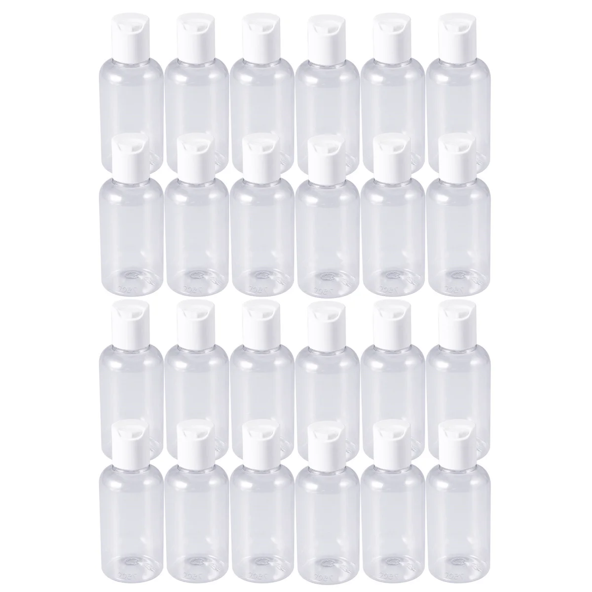 

24pcs 75ml Empty Bottles Travel Containers Refillable Toiletry Subpackaging Bottles Shampoo Dispenser Press Cap for Lotion