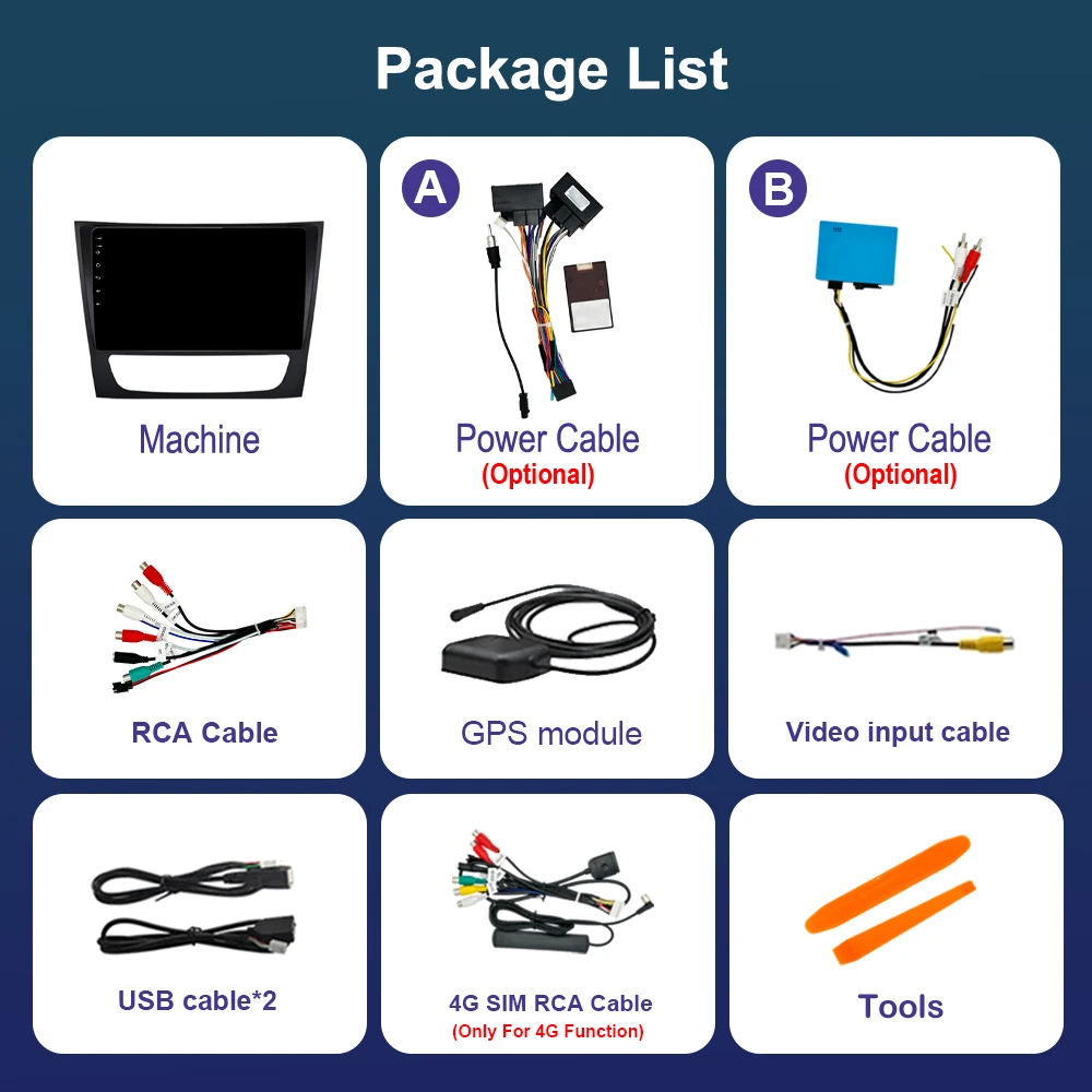 9-дюймовый интеллектуальный автомобильный видеоплеер Android для Mercedes Benz W211 E300 2002-2010