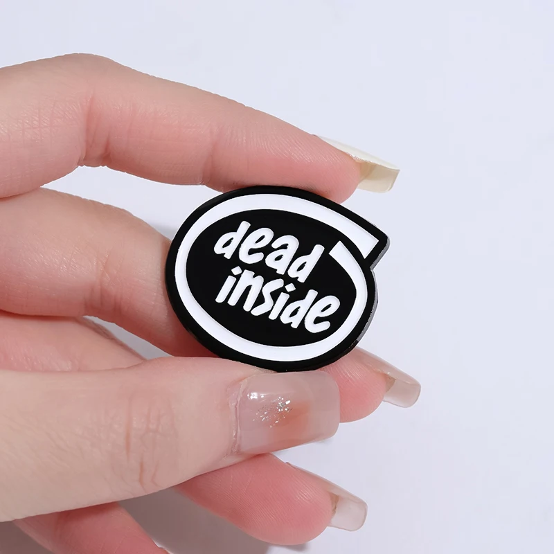 Эмалированные значки Dead Inside на заказ оригинальные креативные лацкан в стиле панк