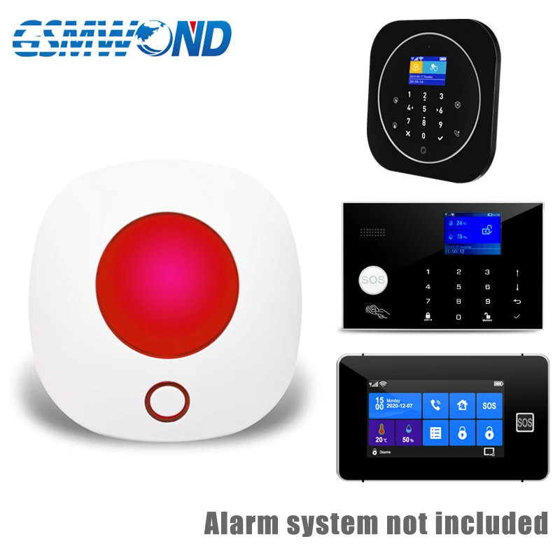 

433MHz Wireless Strobe Siren Home Security Anti Theft Alarm Indoor Sound Alarm System Support For Wireless Accessories