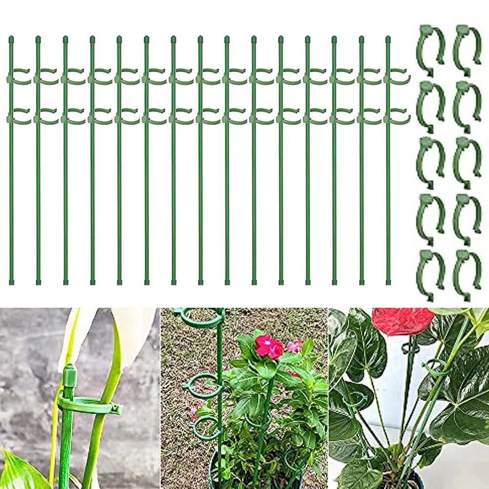 

15pc Indoor Plant Stake Orchid Stake 40 Clip Plant Stems Plant Growth Fixing Garden Fixing Tool Outdoor Decorations