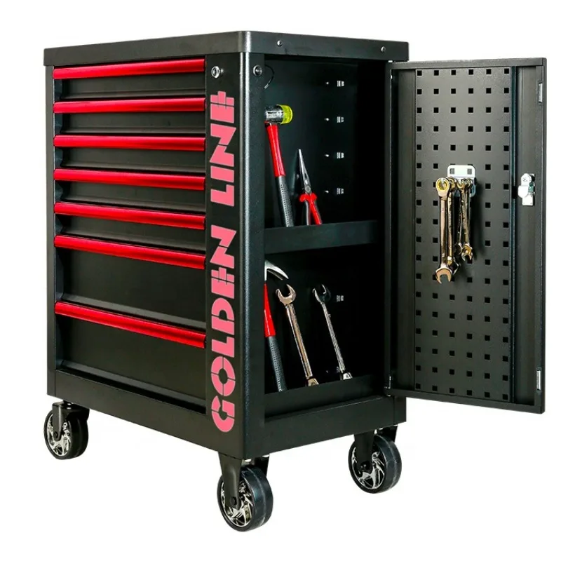 Rolling Tool Box Cabinet, 7 Drawer Portable Storage Chest To
