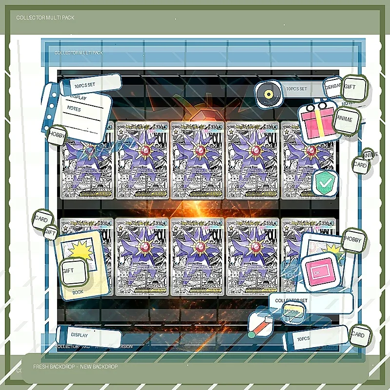Фото Коллекционные карты Mega Starmie ex 102/088 для самостоятельного изготовления, классическая игра, аниме-карты, подарок, игрушка, набор из 5 или 10 штук №1