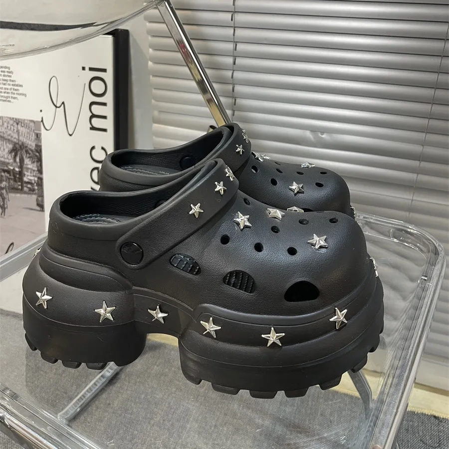 Сандалии женские на высоком каблуке 10 см садовые Водонепроницаемые босоножки