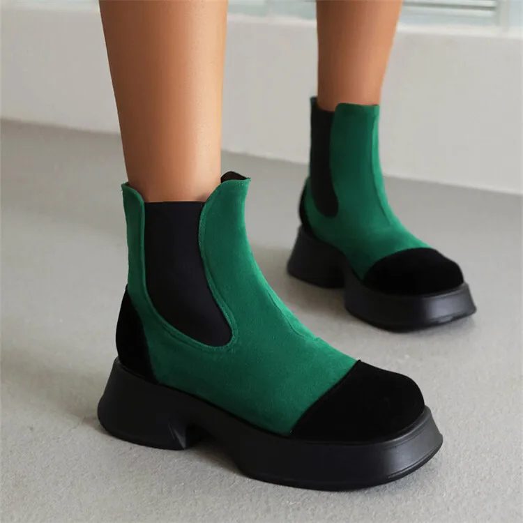 

Round Toe Lolita Boots Women's Shoes Platform Luxury Designer Boots-Women Clogs Ladies Med Ankle Rubber Fashion 2022 Mixed Color