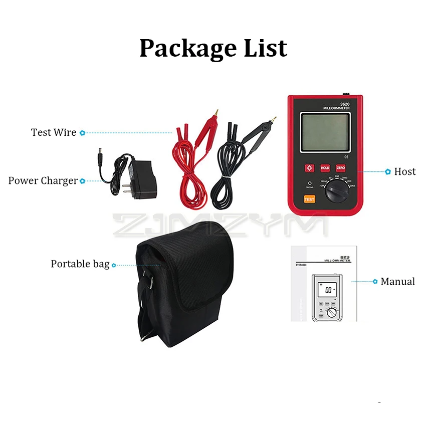 ETCR3620 Портативный миллиомметр 1 2 А 20 кОм тестер низкого сопротивления постоянного