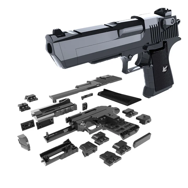 

DIY Building Blocks Toy Gun Black Desert Eagle Assembly Toys Educational Toys Model Creative Outdoor Funny Toy Guns