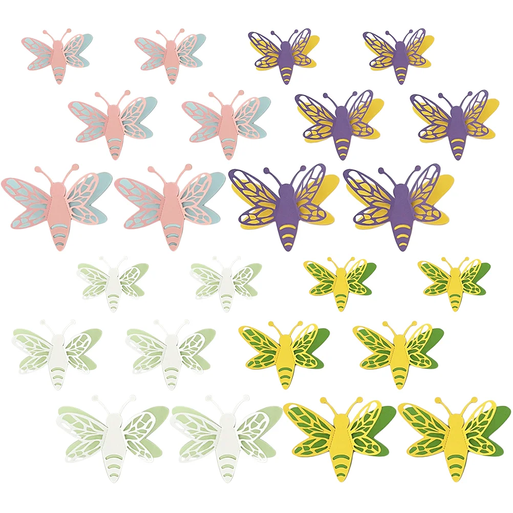 

24pcs 3d Ornaments Pattern Adhesive Wall Stickers Removable Wall Stickers