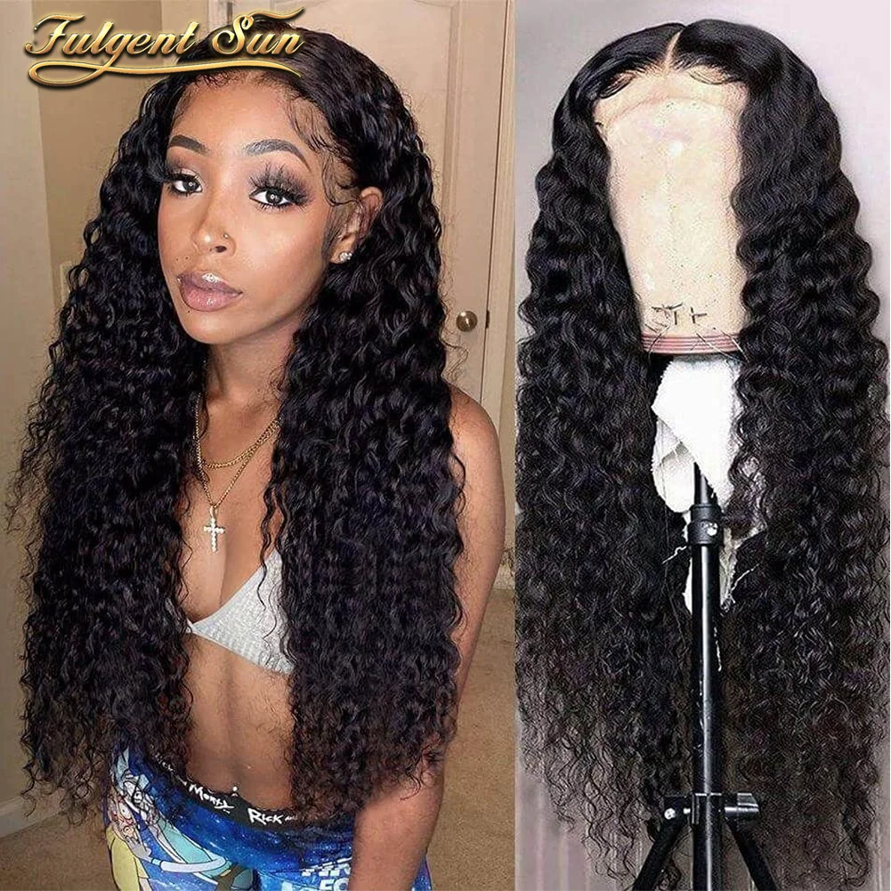 

Water Wave 4x4 Lace Closure Wig 180Density Brazilian Remy Hair Wig Pre Plucked Lace Closure Wig For Women