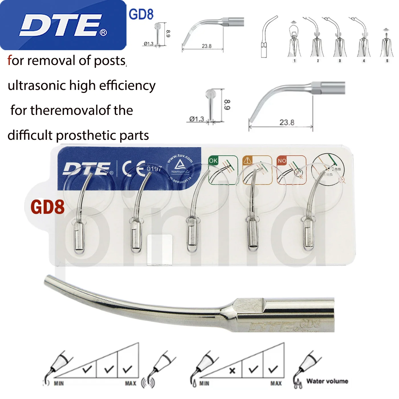 GD8 1/5 шт. NSK Satelec Woodpecker DTE Type подходят для наконечников удаления зубного наддражения