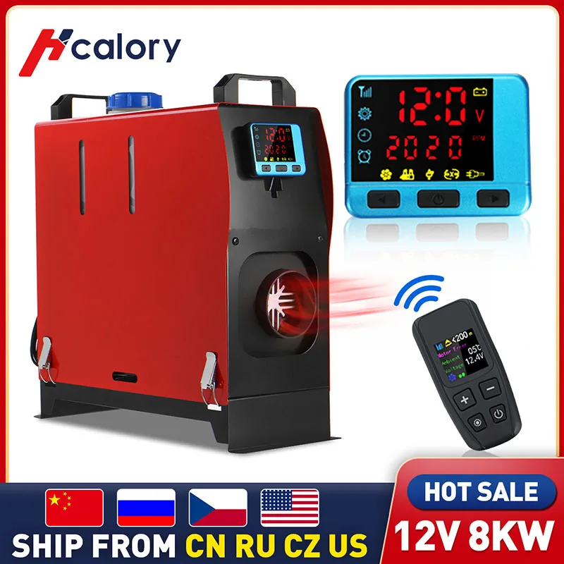 $92.40 All In One Air 12V Diesels Car Parking Heater 5KW-8KW Adjustable For Trucks Motor-Homes Boats Bus +LCD Key Switch+Remote