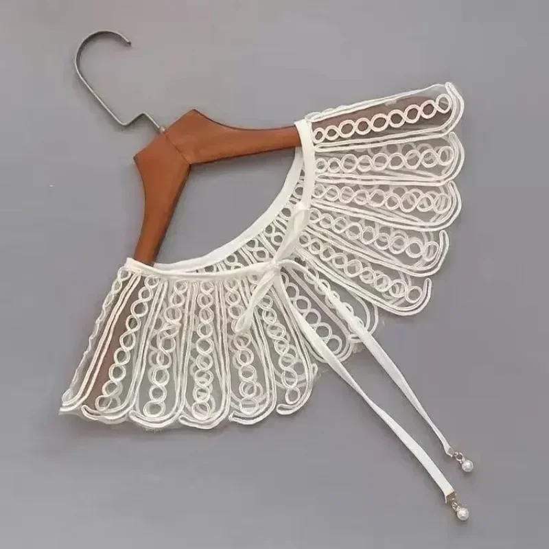 Кружевная ткань с вырезом съемный искусственный воротник для шитья своими