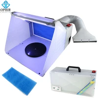 ophir airbrush spray booth with led light exhaust filter extractor set for hobby model airplane crafts paint ac076led