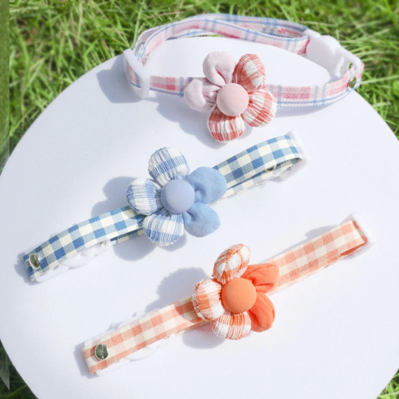 

Sunflower Adjustable Pet Cat Necklace Durable Puppy Chihuahua Birthday Collar for Small Dogs Summer Decorate Neck Accessories
