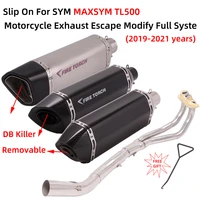 slip on for sym maxsym tl500 2019 2020 2021 motorcycle exhaust escape silencer modify full system with front link pipe muffler