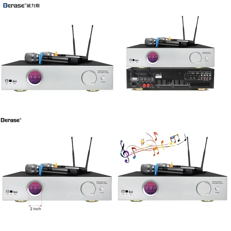 Фото Berase DK-450 3-в-1 многофункциональный цифровой DSP-усилитель для караоке с ревербератором, профессиональное звучание №1