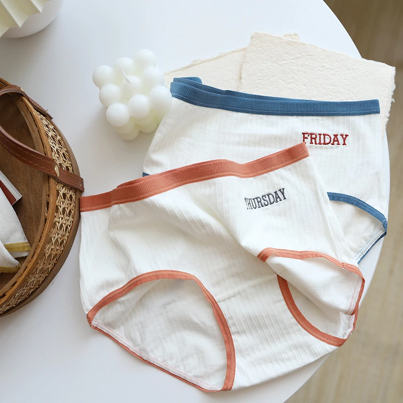 

Трусики для девушек с минималистичными буквами, дышащие хлопковые трусики, нижнее белье для женщин, женское нижнее белье